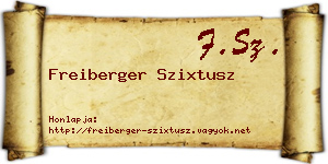 Freiberger Szixtusz névjegykártya